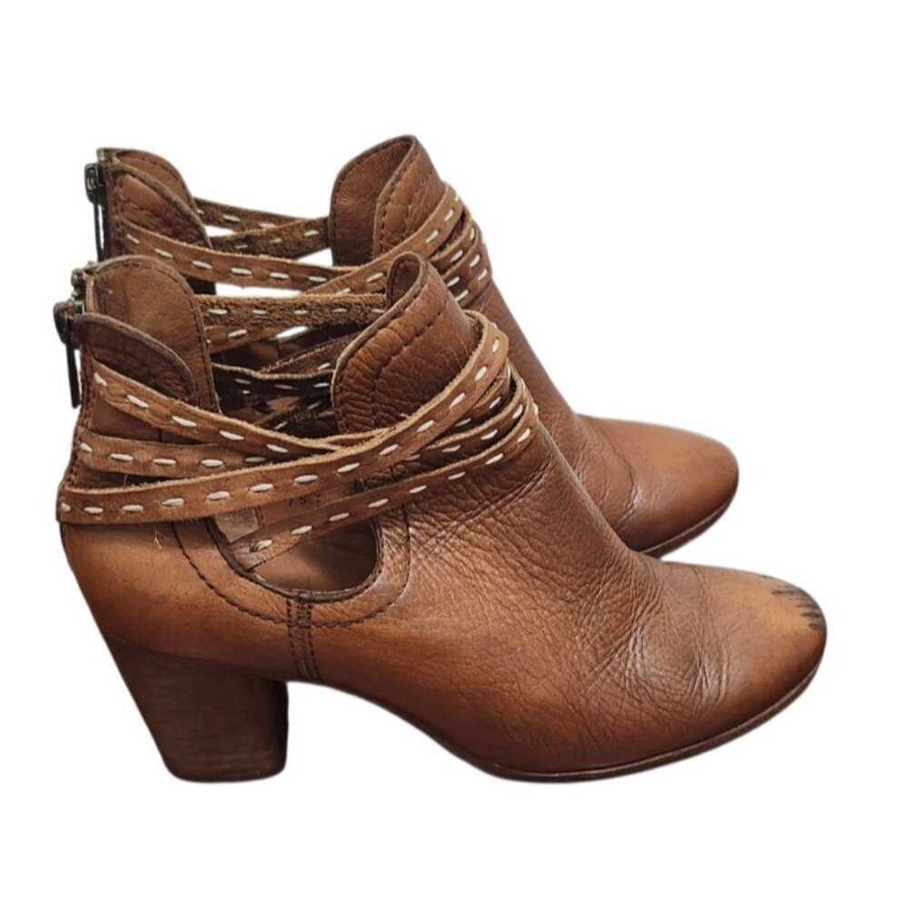 Frye Womens Naomi Pickstitch Shootie Ankle Bootie Size 7.5 Whiskey Boho Rodeo - Picture 2 of 13
